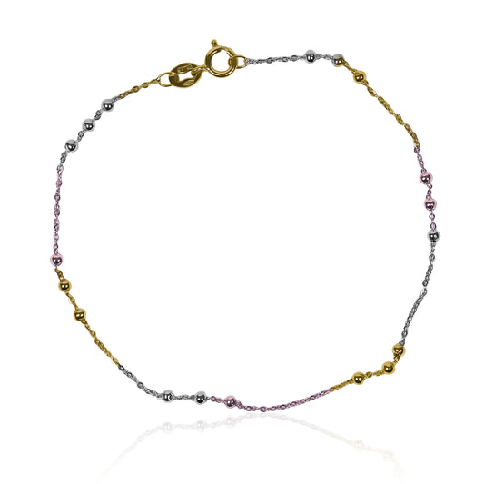 Pulsera Esferas 3 oros I