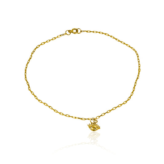 Tobillera Eye Magic elaborado en 18k por Joyería Caracas, cuenta con certificado de calidad y garantía de por vida.