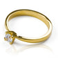 Anillo de compromiso pirámide de Joyería Caracas y fabricado en oro 18K, cuenta con certificado de calidad y garantía para toda la vida.