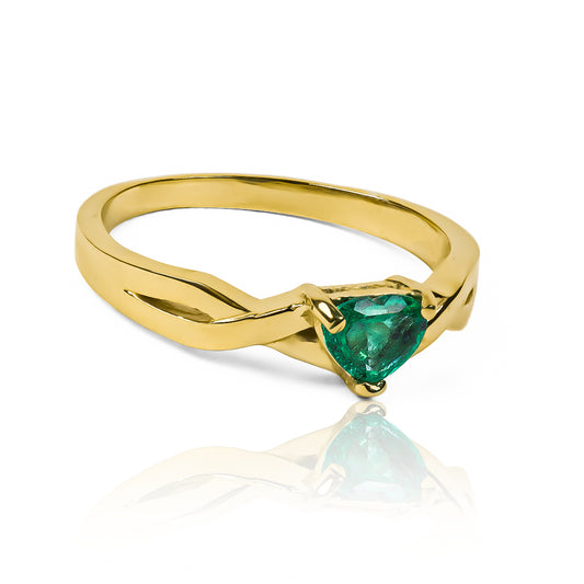 Emerald Heart Engagement Ring