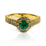Anillo obelisk Esmeralda + Diamantes