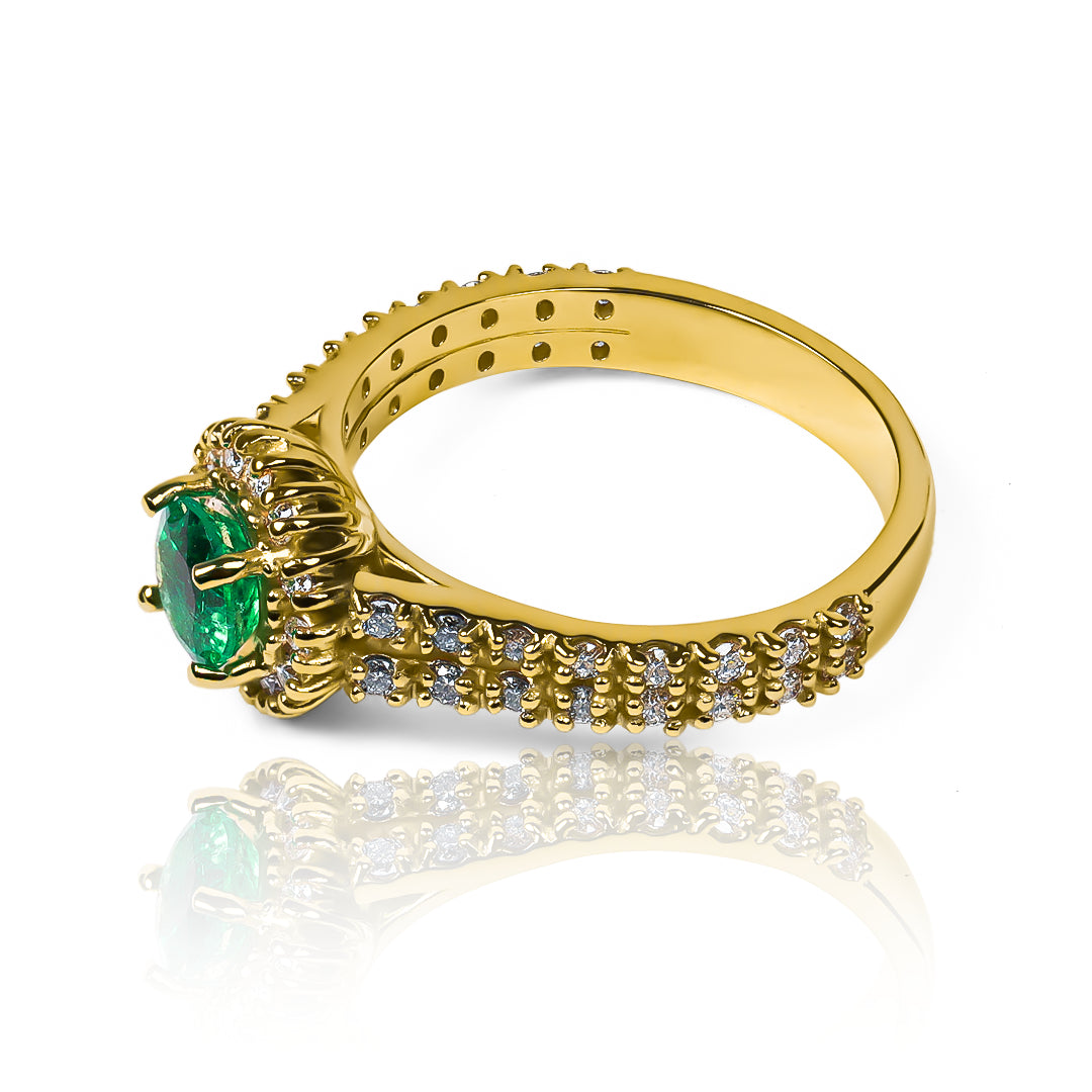 Anillo obelisk Esmeralda + Diamantes