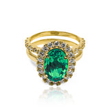 Anillo Double emerald LAB moissanitas