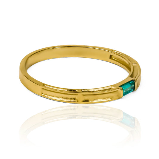 Anillo Rectangulaire III (Emerald), elaborado en oro 18 quilates por Joyería Caracas, cuenta con certificado de calidad y garantía de por vida.