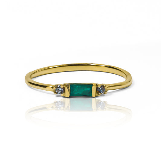 Anillo emerald channel