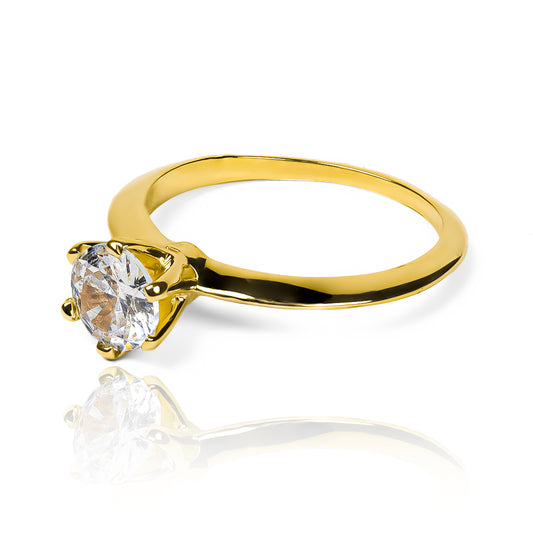 Anillo de compromiso White Blade. Hecho en Joyería Caracas con oro de 18 k y certificado de calidad y garantía para toda la vida.