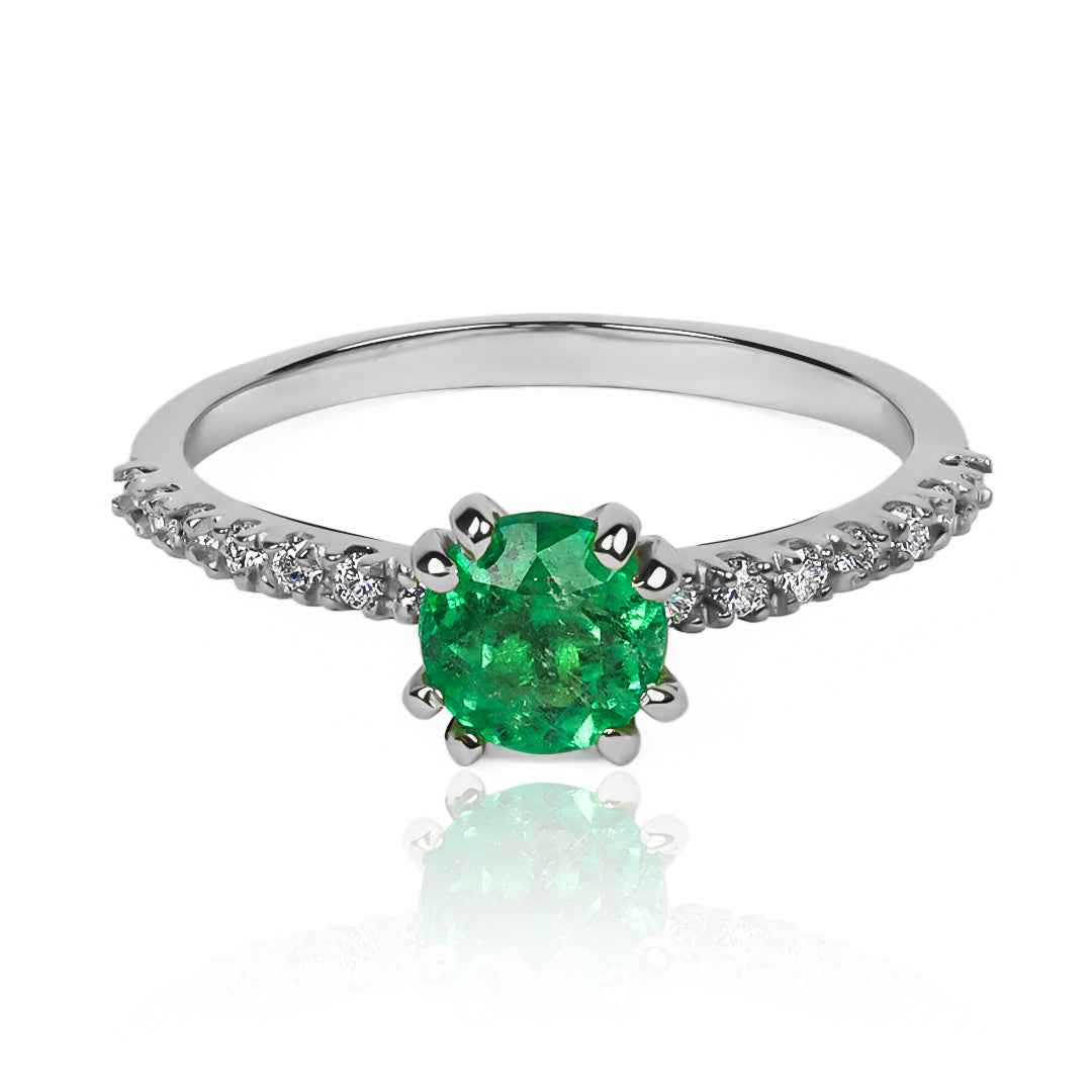 Claw Engagement Ring - Emerald