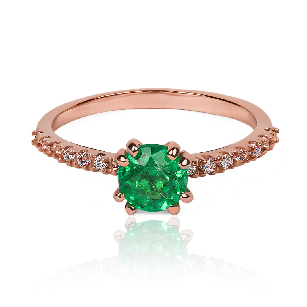 Claw Engagement Ring - Emerald
