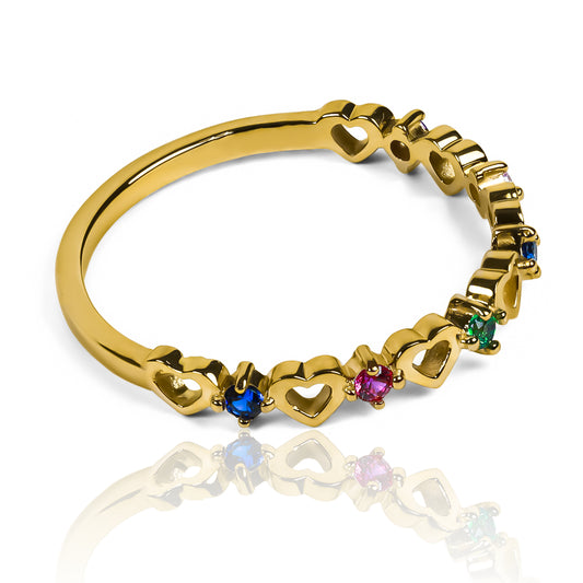 Anillo multicolor heart