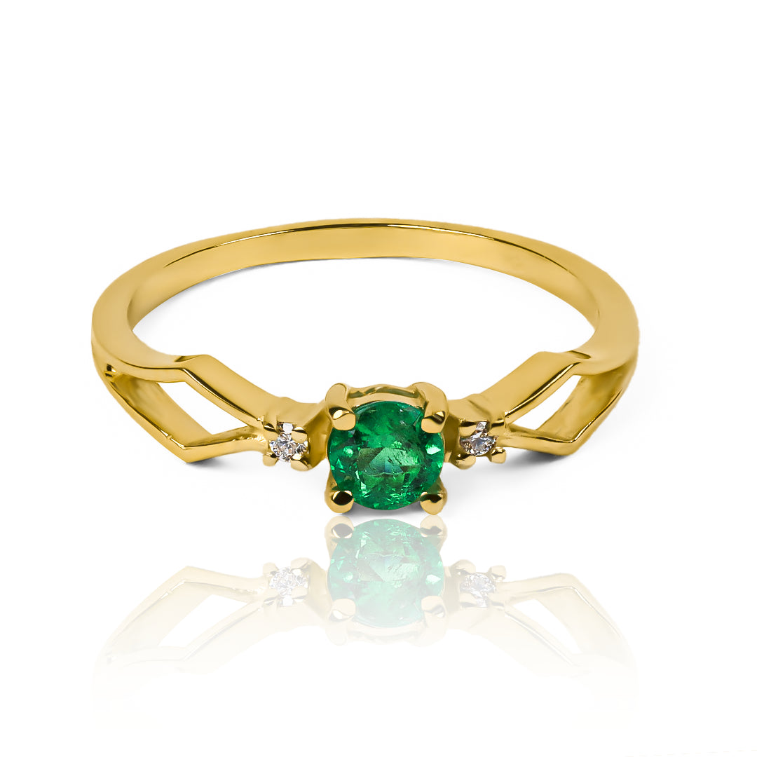 Anillo cricket Esmeralda & diamantes