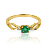 Anillo cricket Esmeralda & diamantes