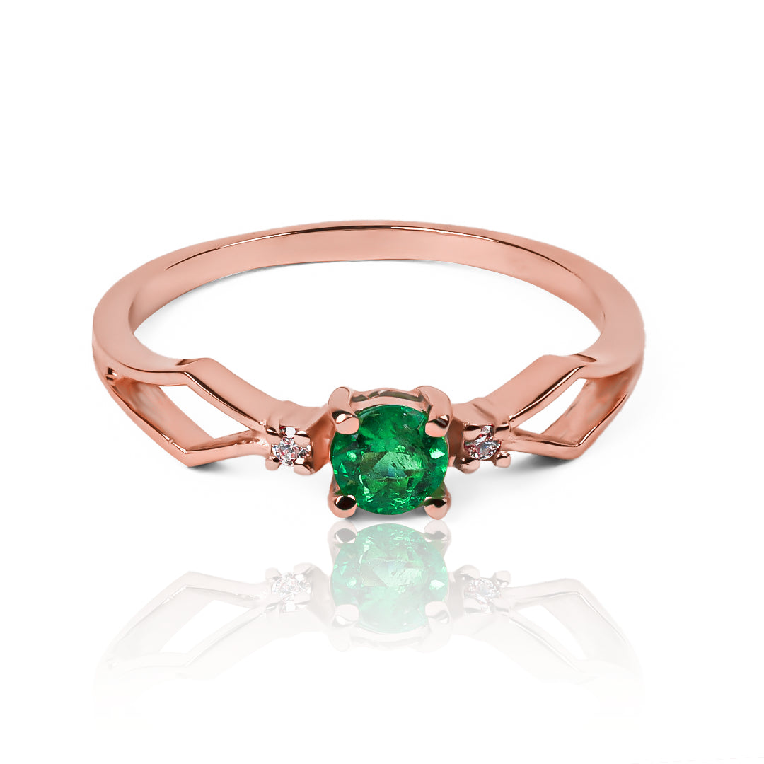 Anillo cricket Esmeralda & diamantes