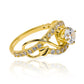 Anillo de compromiso entrelazado. Hecho de oro 18k con certificado de calidad y garantía de por vida en Joyería Caracas.