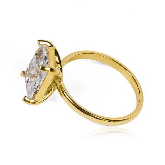 Rectangular solitaire bague ring