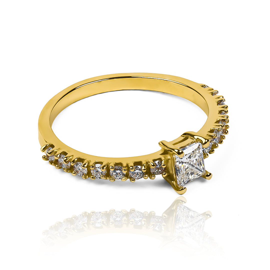 Passion topaz engagement ring