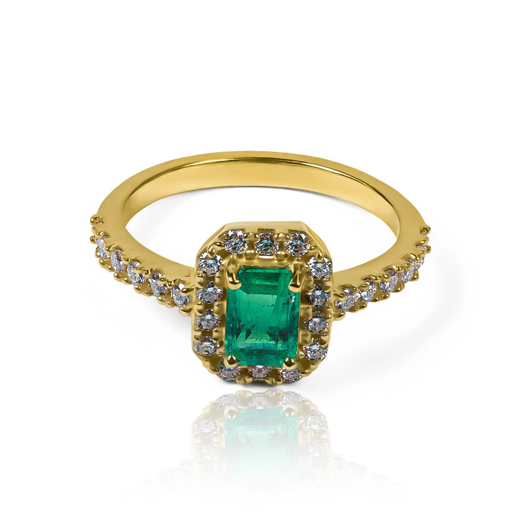 Anillo emerald classic moissanita (pieza única)