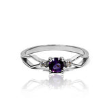Anillo cricket Amatista Moissanitas