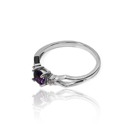 Anillo cricket Amatista Moissanitas