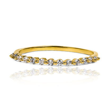 Anillo cristales seguidos JC. Fabricado con Joyería Caracas en oro 18k de alta calidad, garantizamos una pieza que te acompañará toda la vida.