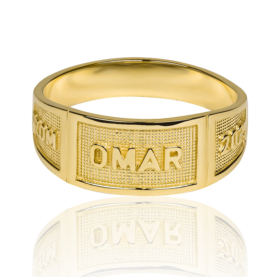 Anillo de grado tipo argolla nombre