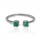 Anillo Emerald Duo fabricado por Joyería Caracas en oro 18k, cuenta con certificado de calidad y garantía de por vida.