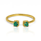 Anillo Emerald Duo fabricado por Joyería Caracas en oro 18k, cuenta con certificado de calidad y garantía de por vida.