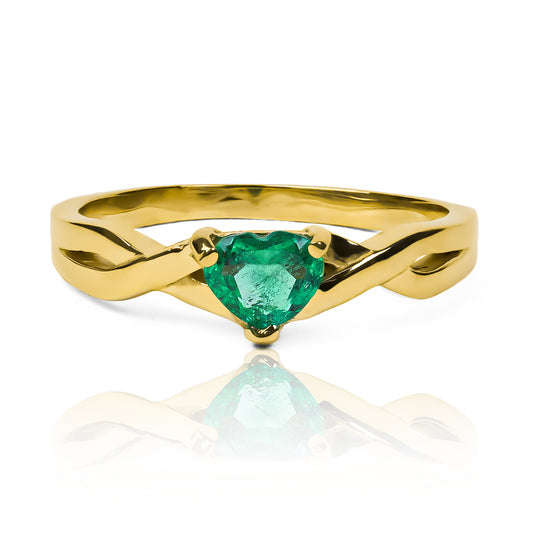 Emerald Heart Engagement Ring