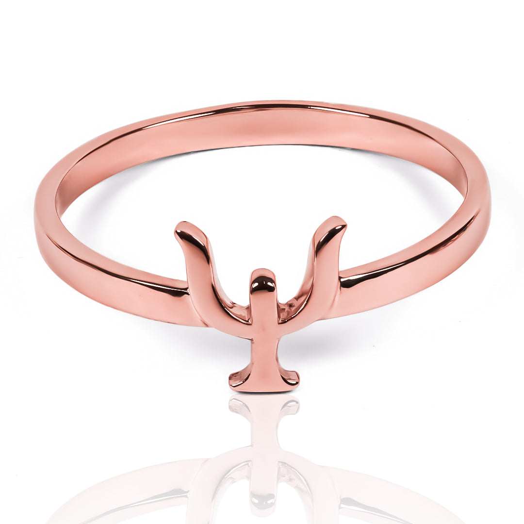 Anillo psicología, elaborado en oro de 18k por Joyería Caracas, cuenta con certificado de calidad y garantía de por vida.