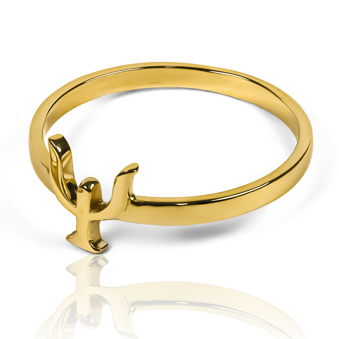 Anillo psicología, elaborado en oro de 18k por Joyería Caracas, cuenta con certificado de calidad y garantía de por vida.