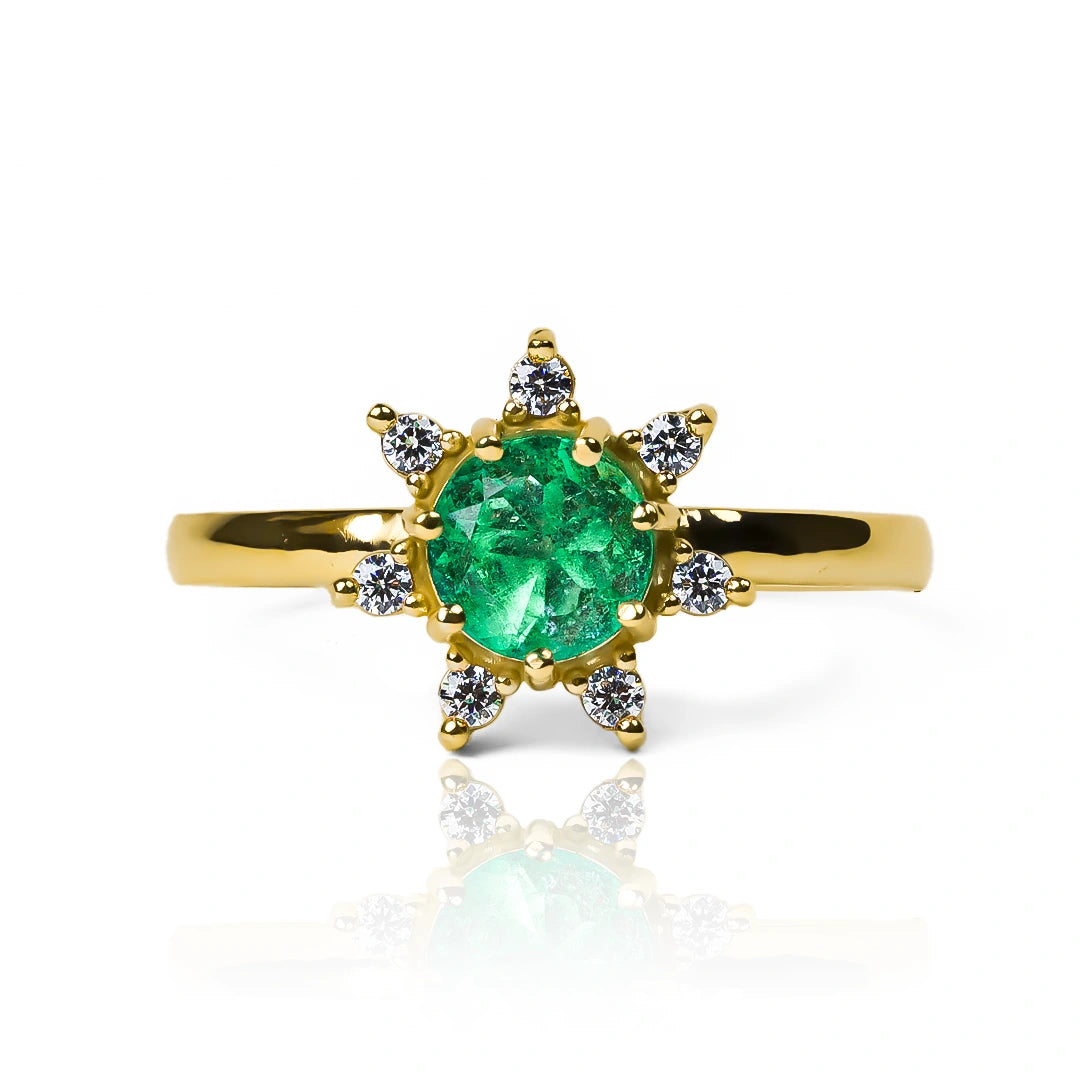 Anillo flower - Emerald