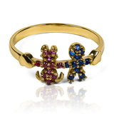 Anillo unisex girl & boy II, fabricado en oro 18k por Joyería Caracas. Cuenta con certificado de calidad y garantía de por vida.