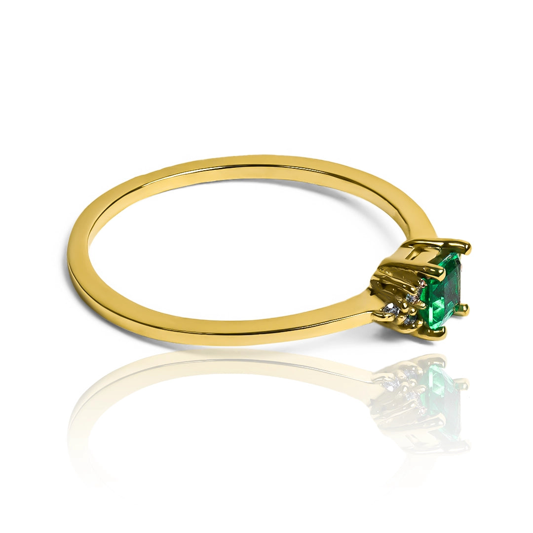 Grape inspiration emerald engagement ring