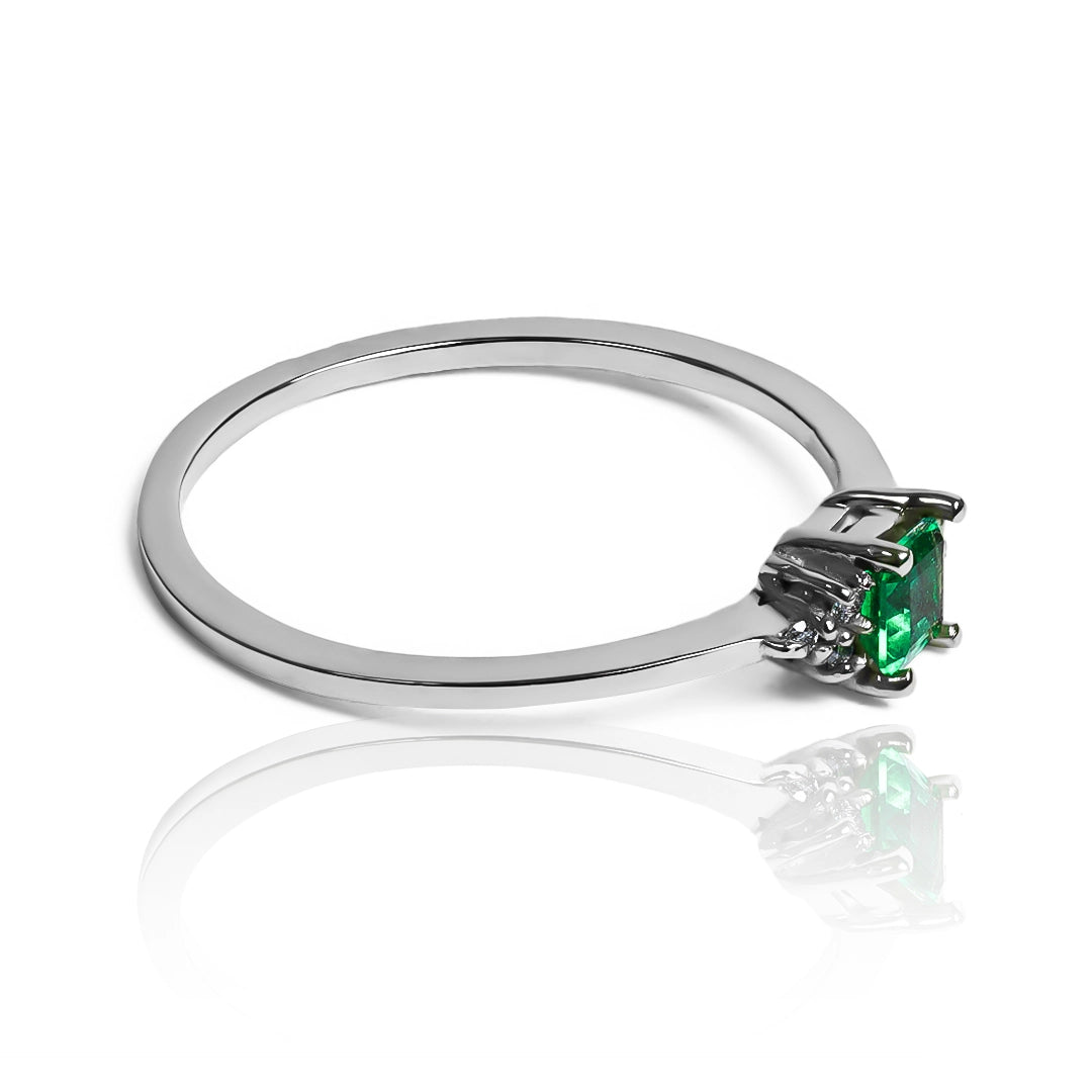 Grape inspiration emerald engagement ring