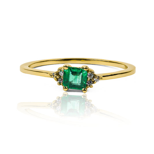 Grape inspiration emerald engagement ring