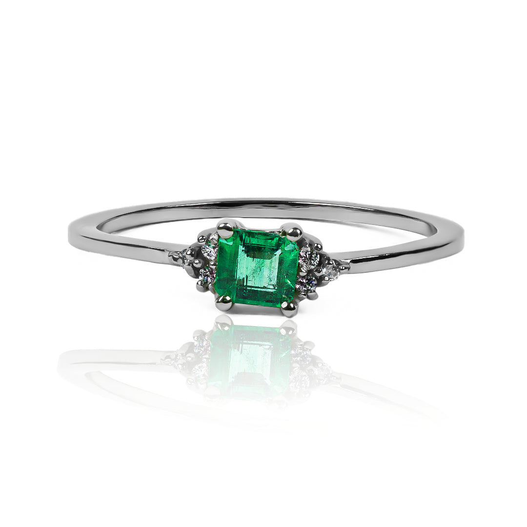 Grape inspiration emerald engagement ring