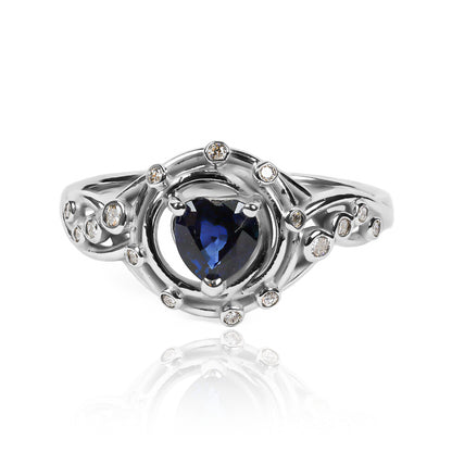 Thorned heart ring - emerald