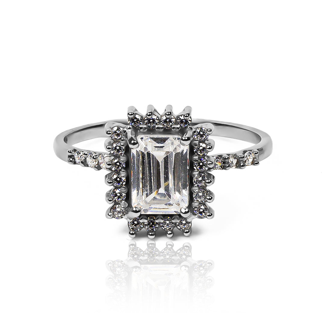 Topaz diamond engagement ring