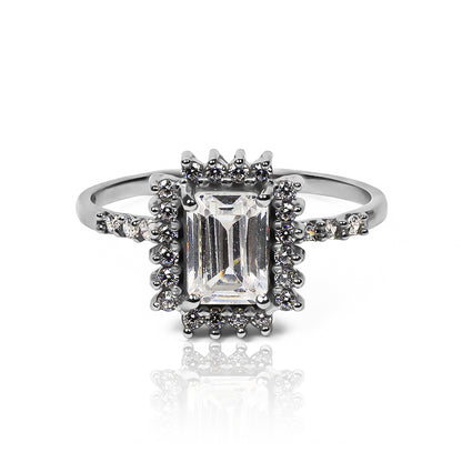 Topaz diamond engagement ring