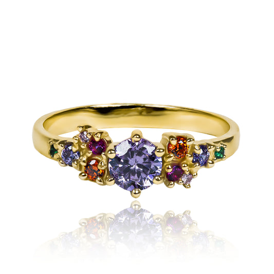 Anillo Multicolor party. Hecho con oro 18k de Joyería Caracas y viene con certificado de calidad y garantía de por vida.