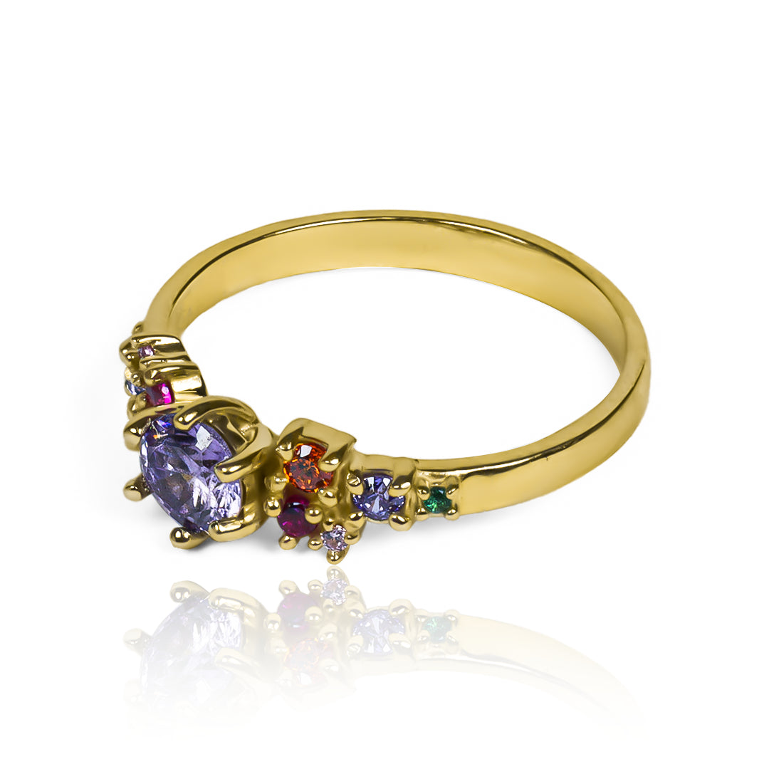 Anillo Multicolor party. Hecho con oro 18k de Joyería Caracas y viene con certificado de calidad y garantía de por vida.