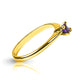 Anillo de compromiso Vii lo Amatista, hecho en Joyería Caracas en oro de 18k, cuenta con certificado de garantía para toda la vida.