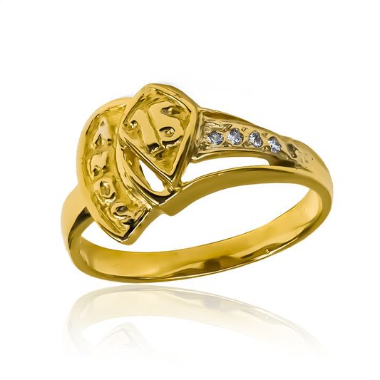 Anillo 15 Rombo, fabricado en Joyería Caracas en oro 18k, cuenta con certificado de calidad y garantía de por vida.