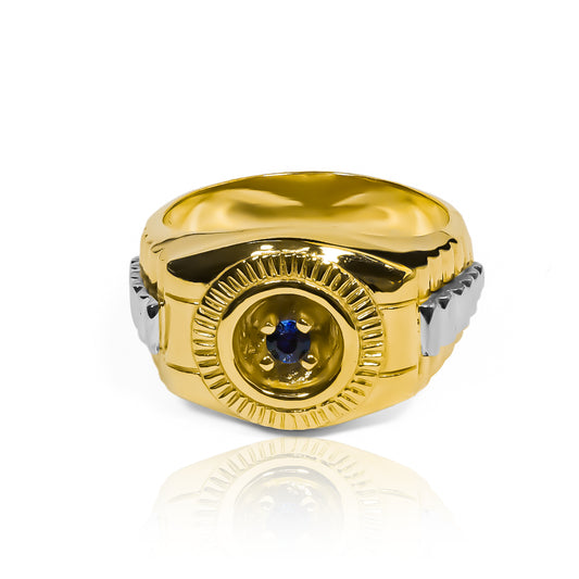 Cross ring H emerald J