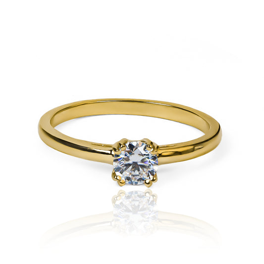 Anillo Double Claw Moissanita 4.5mm