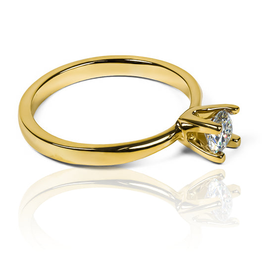 Anillo pirámide Moissanite 4.5mm