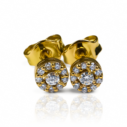 Aretes Diamond Party fabricados en oro 18K por Joyería Caracas, con una garantía para toda la vida.