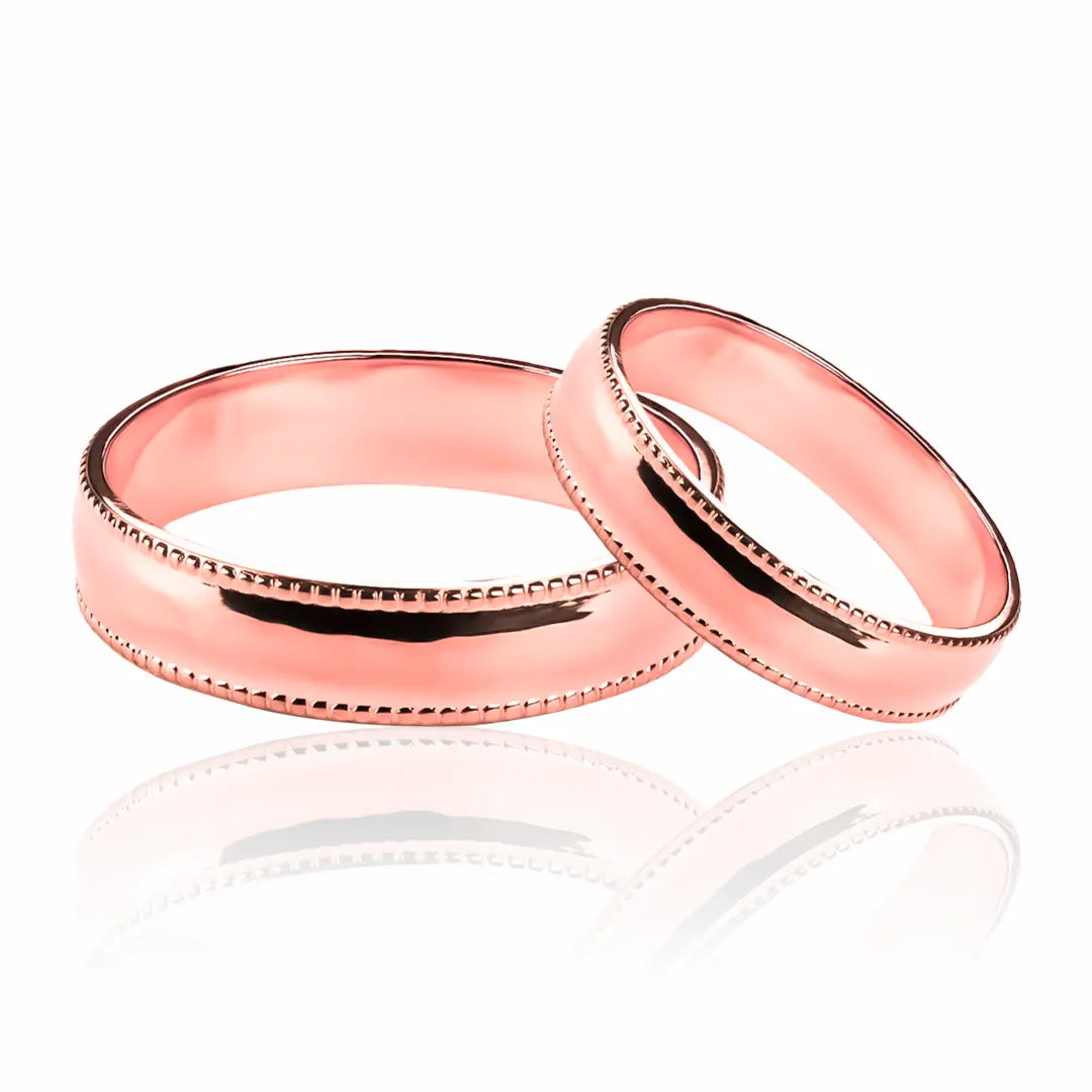 Argollas de matrimonio Masa Style, elaboradas en oro 18k por Joyería Caracas, cada argolla viene con un certificado de calidad y garantía de por vida.
