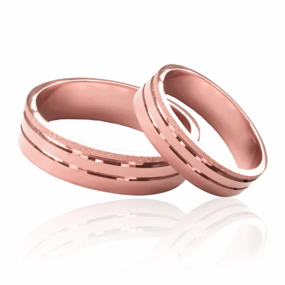 Argollas de matrimonio Western, fabricadas en oro 18k de Joyería Caracas, cuentan con certificados de calidad y garantía para toda la vida.