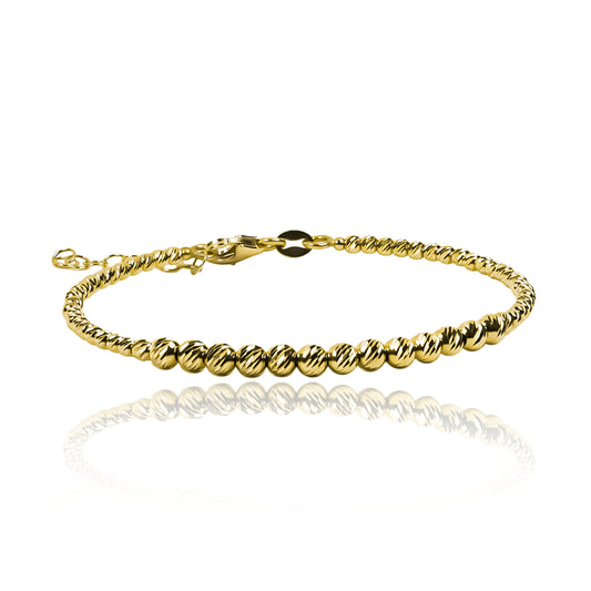 Pulsera Diamantada sin fin fabricada en Oro 18K por Joyería Caracas. Además, cuenta con una garantía para toda la vida.
