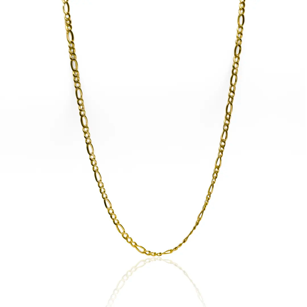 Cadena cubana 3x1 de 60cm. Confeccionada en oro de 18k por la prestigiosa Joyería Caracas, cuenta con garantía de por vida. 